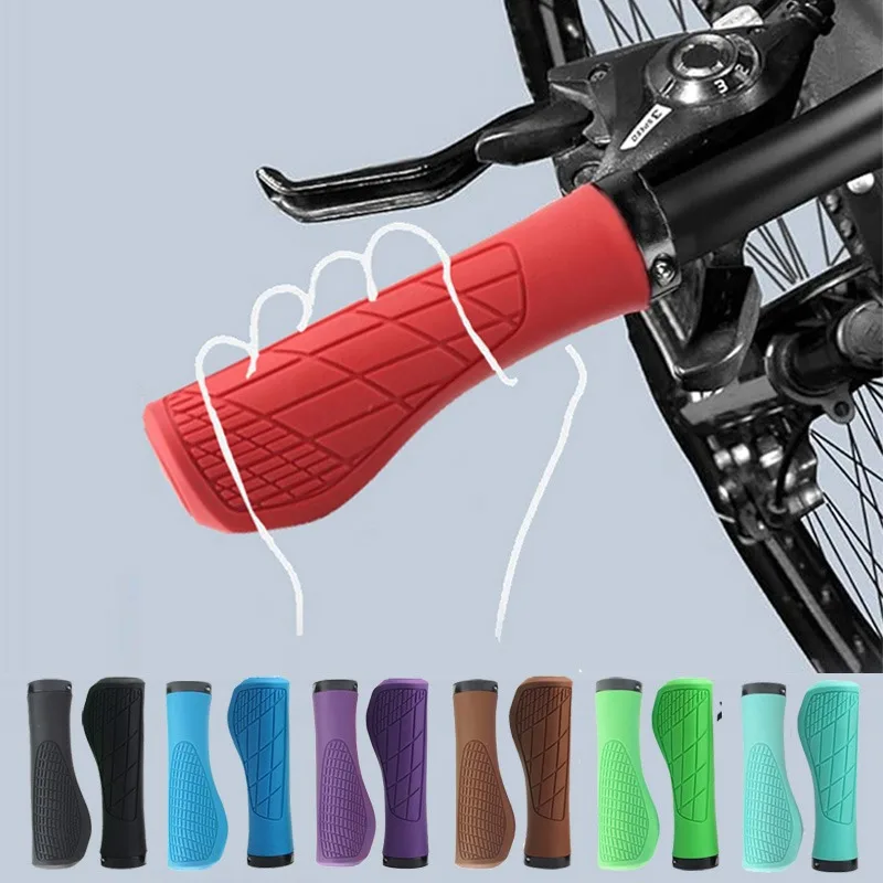 Puños Ergonómicos para Bicicleta ODI, Puños Rojos para Bicicleta de Montaña, Puños con Bloqueo, Puños de Goma Suave para Bicicleta Plegable, Scooter, Puños Antideslizantes para Ciclismo