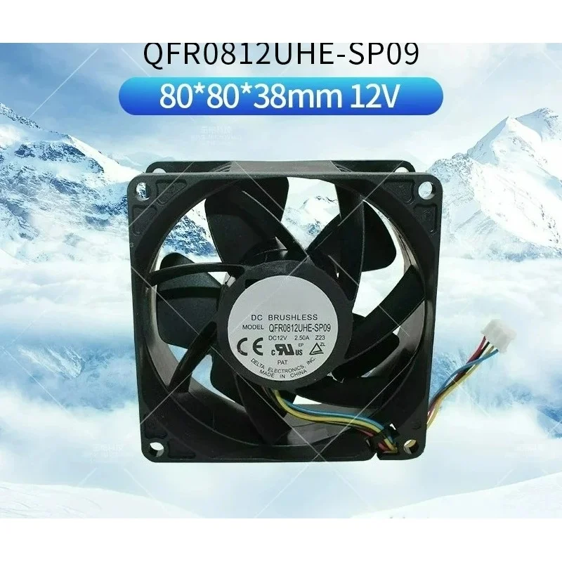 N+ FAN QFR0812UHE-SP09 for Delta 12V 8038 2.5A 8CM RD Signal High Airflow Cooling Fan