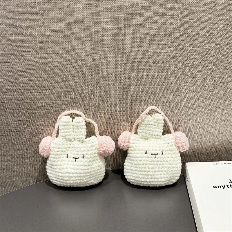 Mini Woven Rabbit Universal Case for AirPods 4 Airpod 1 2 3 Pro Pro2 Bluetooth Earbuds Charging Box Earphone Case Cover