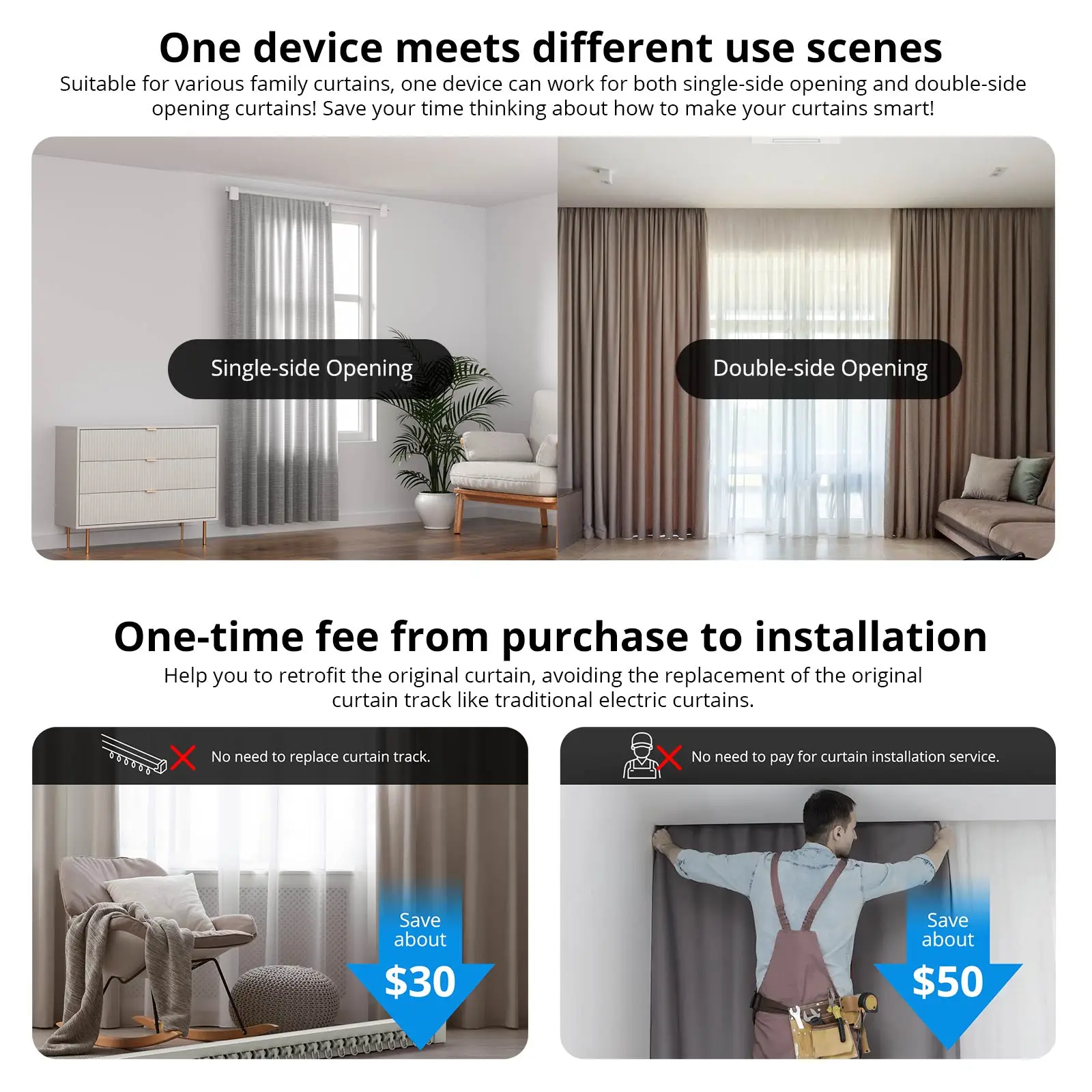 SONOFF ZBCurtain Zigbee Smart Curtain Motor eWeLink App Smart Scene Voice Remote Control Alexa Google Home SmartThings Alice