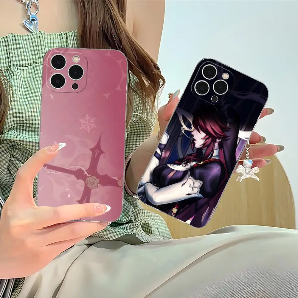 

Game GI Rosaria Clear TPU Mobile Case for iPhone 17 16 15 14 13 12 11 X XR XS Air Pro Max Plus Mini Colorful Cover