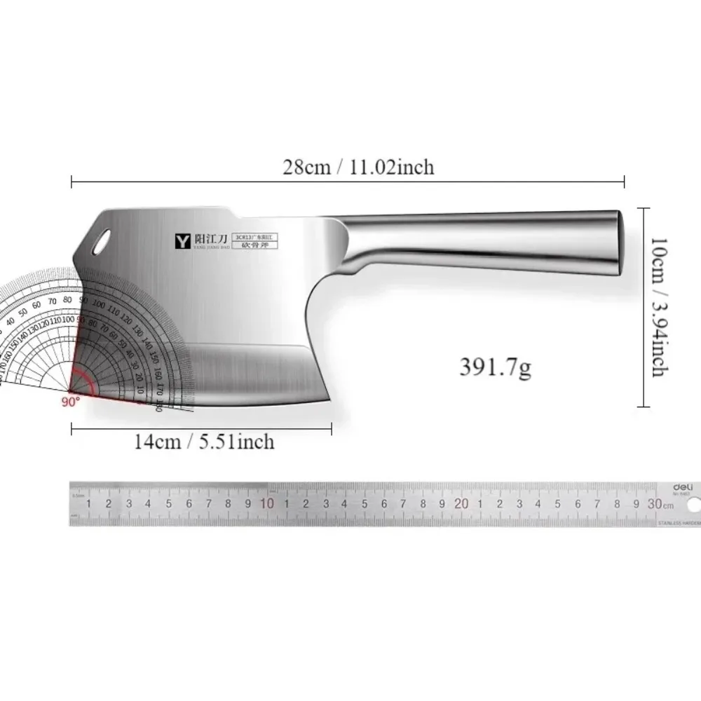 All Steel Axe Knife Kitchen Bone Cutting Knife Home Heavy-duty Bone Chopper Knife Bone Crusher Special Tool Hard Food Processing view 6