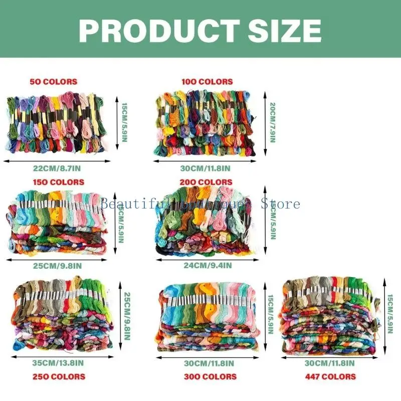 U4LF Colorfast Stitching Thread Embroidery Floss voor creatieve borduurprojecten