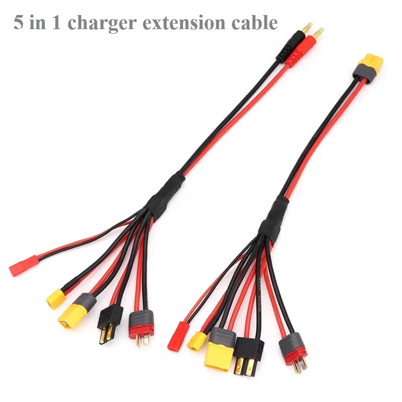 20cm 14AWG 4.0mm Banana Plug/XT60 to XT60 XT30 JST T Plug Charger Adapter Cable for SKYRC HOTA ISDT Charger RC FPV Racing Drone