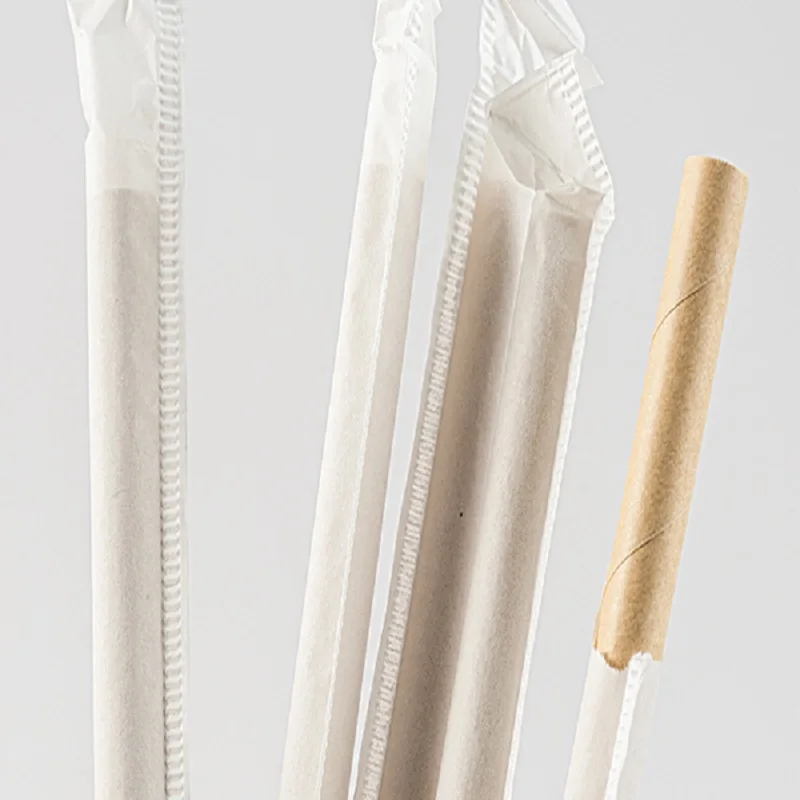 Individual Wrap Paper Straw Disposable Eco-Friendly Biodegradable Food Grade Drinking  Coffee Tea Juice Tube For 6*190mm