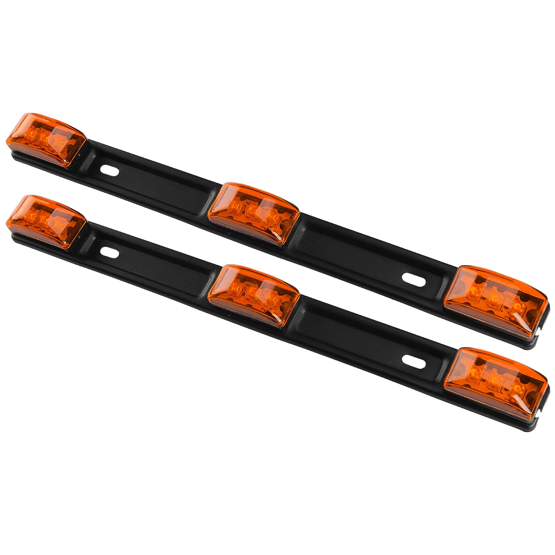 12V 3W IP67 2pcs Stainless Amber LED Rear Clearance ID Marker Light Bar Fit for Truck Trailer Pickup Boat Tail Lamp