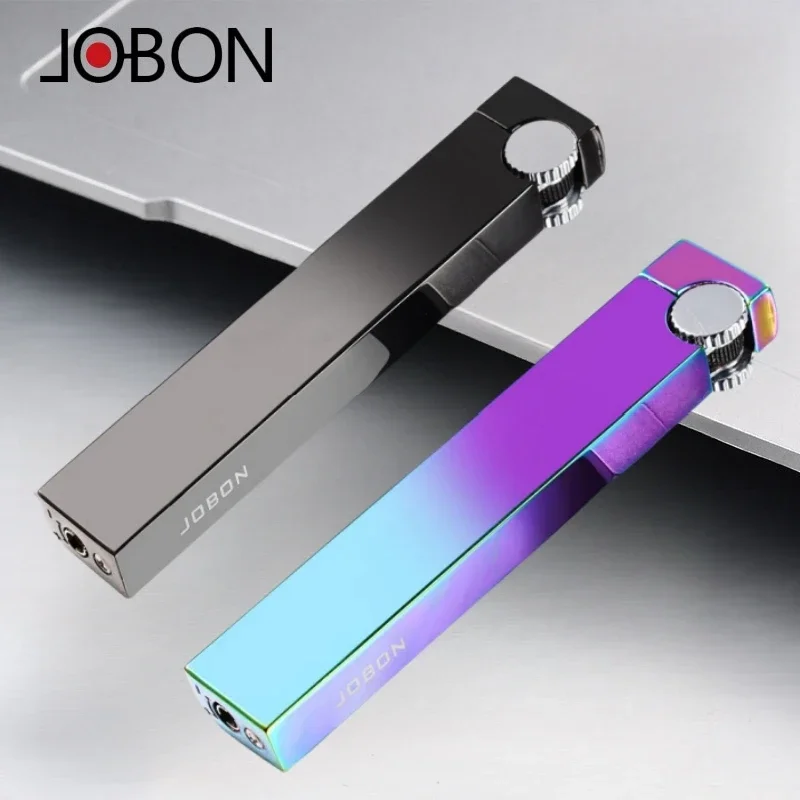 

JOBON Metal Ultra-thin Grinding Wheel Lighter Outdoor Portable Mini Inflatable Camping Barbecue Cigar Lighter Men's Gift