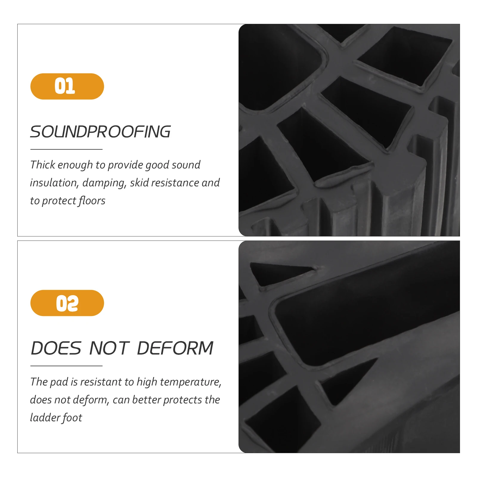 

2pcs Anti Slip Ladder Foot Pads Durable Rubber Thick Sound Insulation S Resistance Protect Floors Construction Tools Ladder