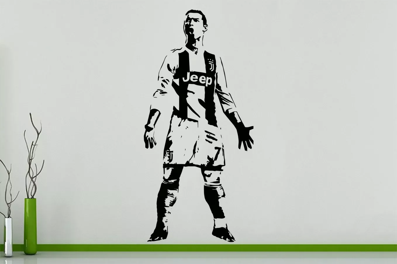 

Removable FOOTBALLER SOCCER football player star Cristiano Ronaldo Portugal Wall Sticker Decal Decor Vinyl Art self-adhesive