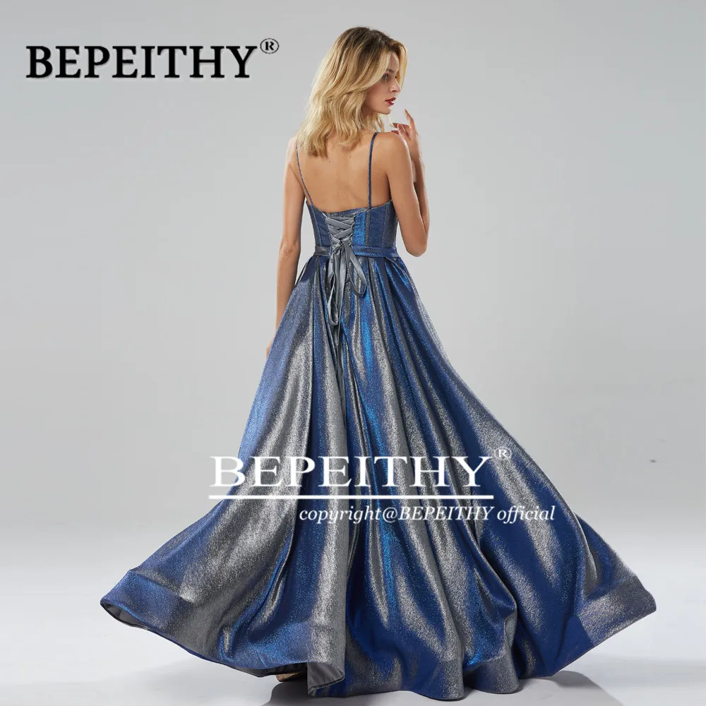 Bepeilhy A Line Sparkle abiti da sera Long Party Elegant Sweep Train Glitter Party Prom Dress 2023 Vestidos De ocasion Formale