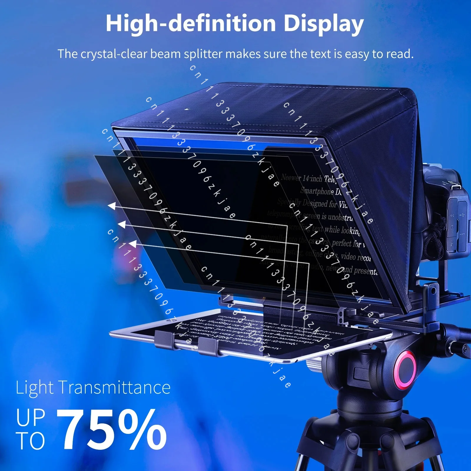 Teleprompter, X14 Portable Teleprompter with RT-110 Remote (Bluetooth Connection Inside NEEWER Teleprompter App)