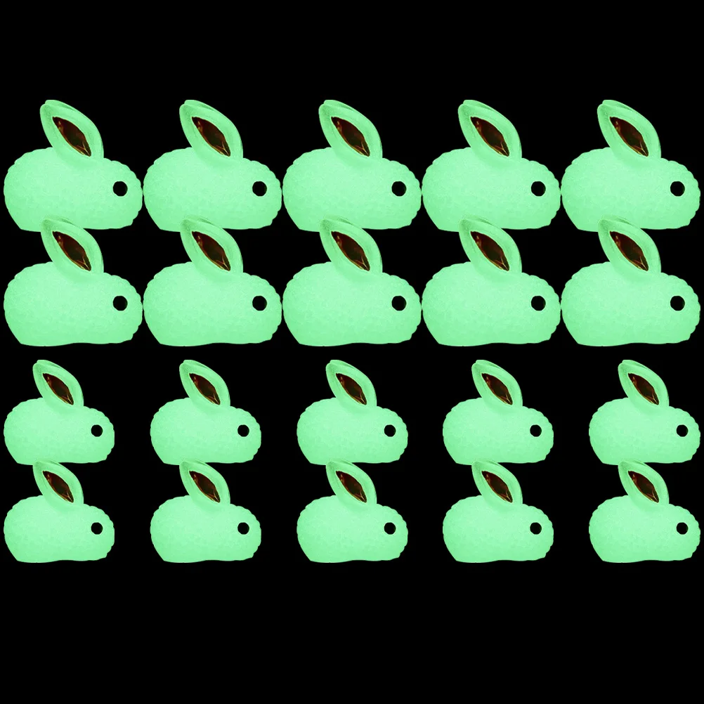 

20 шт. мини светящийся кролик из смолы, садовый декор, газон, миниатюрный кролик, украшение для двора, пейзажные украшения, миниатюрный кролик, сад