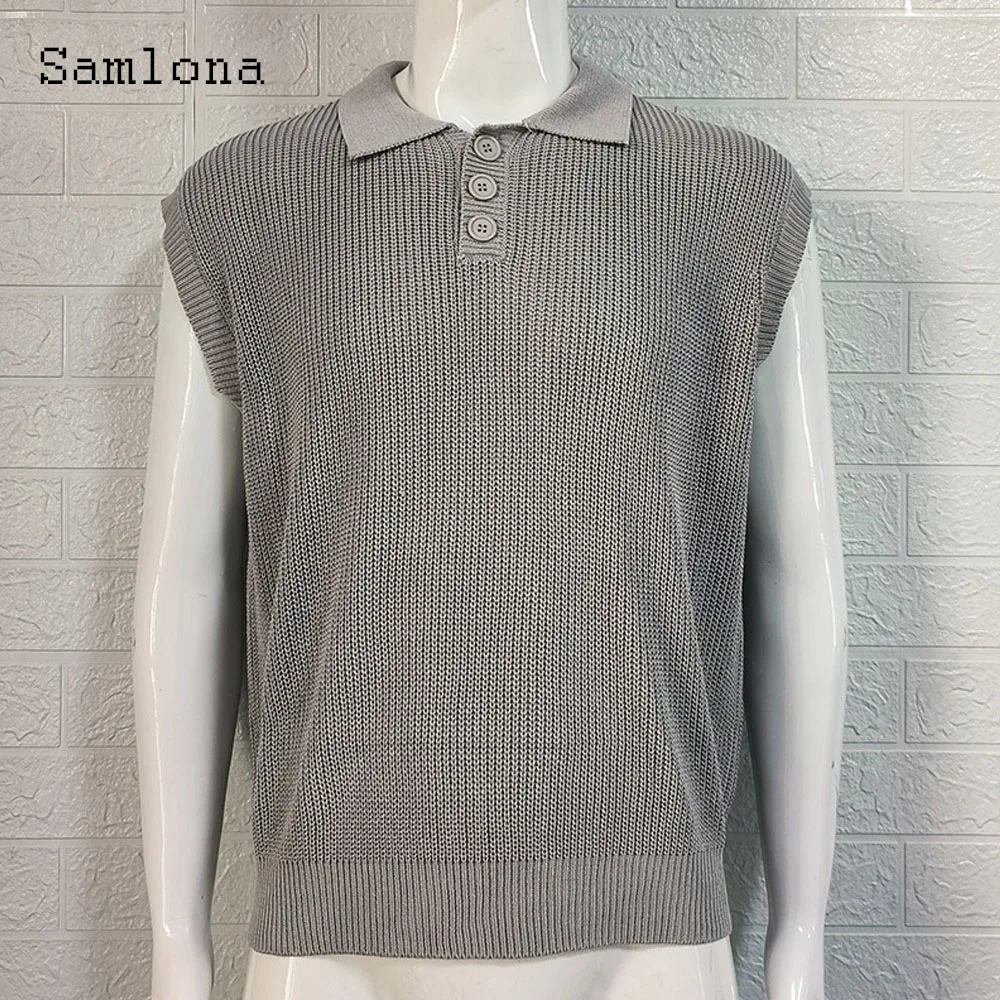 เสื้อสเวตเตอร์เสื้อกล้ามถักใหม่สำหรับผู้ชายขนาดใหญ่พิเศษเสื้อถักแขนสั้นสไตล์ยุโรปย้อนยุคลำลองสำหรับฤดูร้อน2024