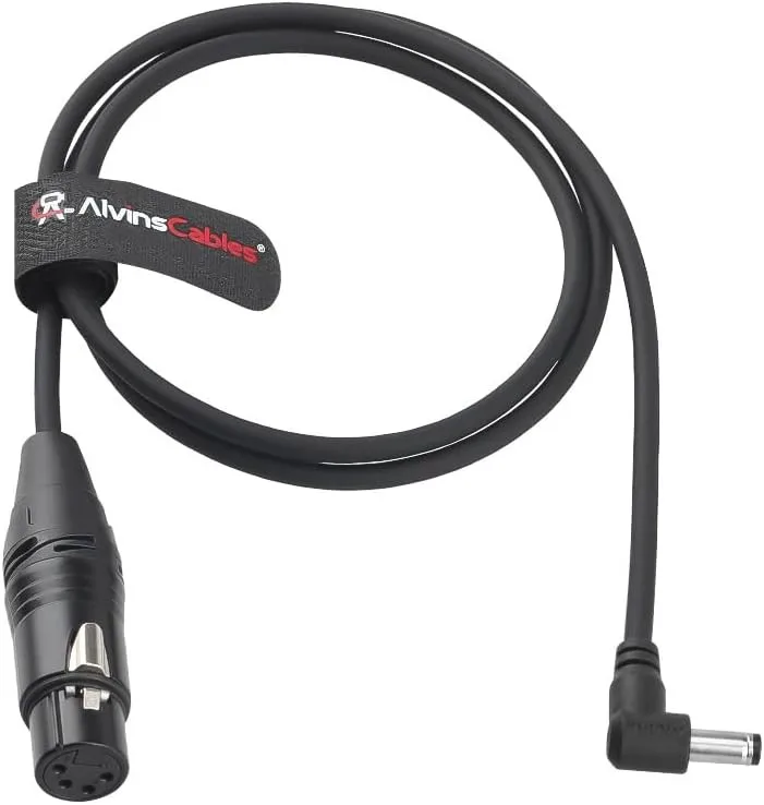 Alvin's Cables XLR 4 Pin Female to Right Angle DC 5.5×2.5mm Power Cable for Sony F55 SXS Canon C400 SmallHD TVLogic 1m 3.3ft