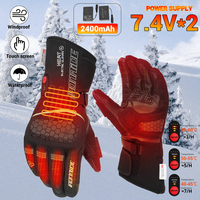 2400mah Heated Gloves 7.4V Battery Electric Heating Gloves Touch Screen Winter Warm Skiing Self Heating Gloves