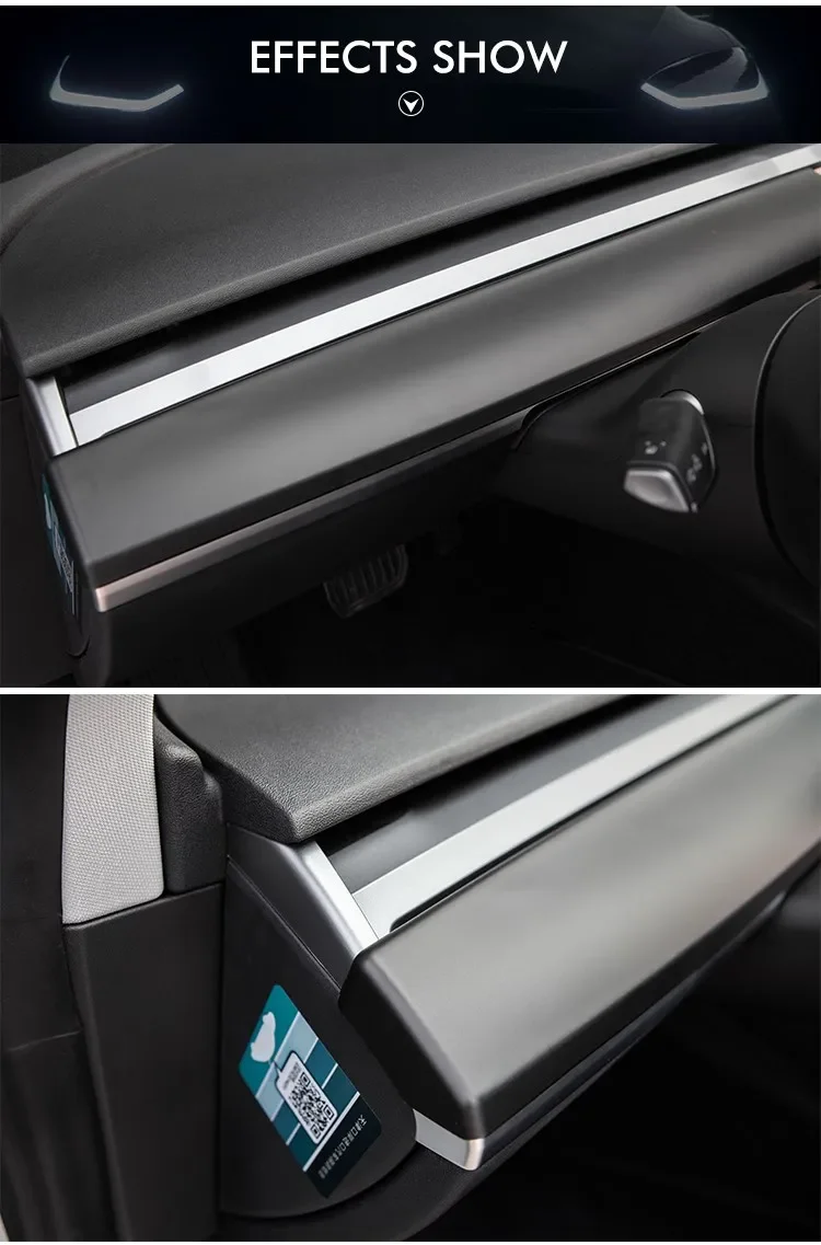 Auto Dashboard Abdeckung Für Tesla Modell 3Y Tür Dash Trim Panel Carbon Fiber ABS Innen Zubehör Aufkleber 2021-2024 Neue – Detail 9