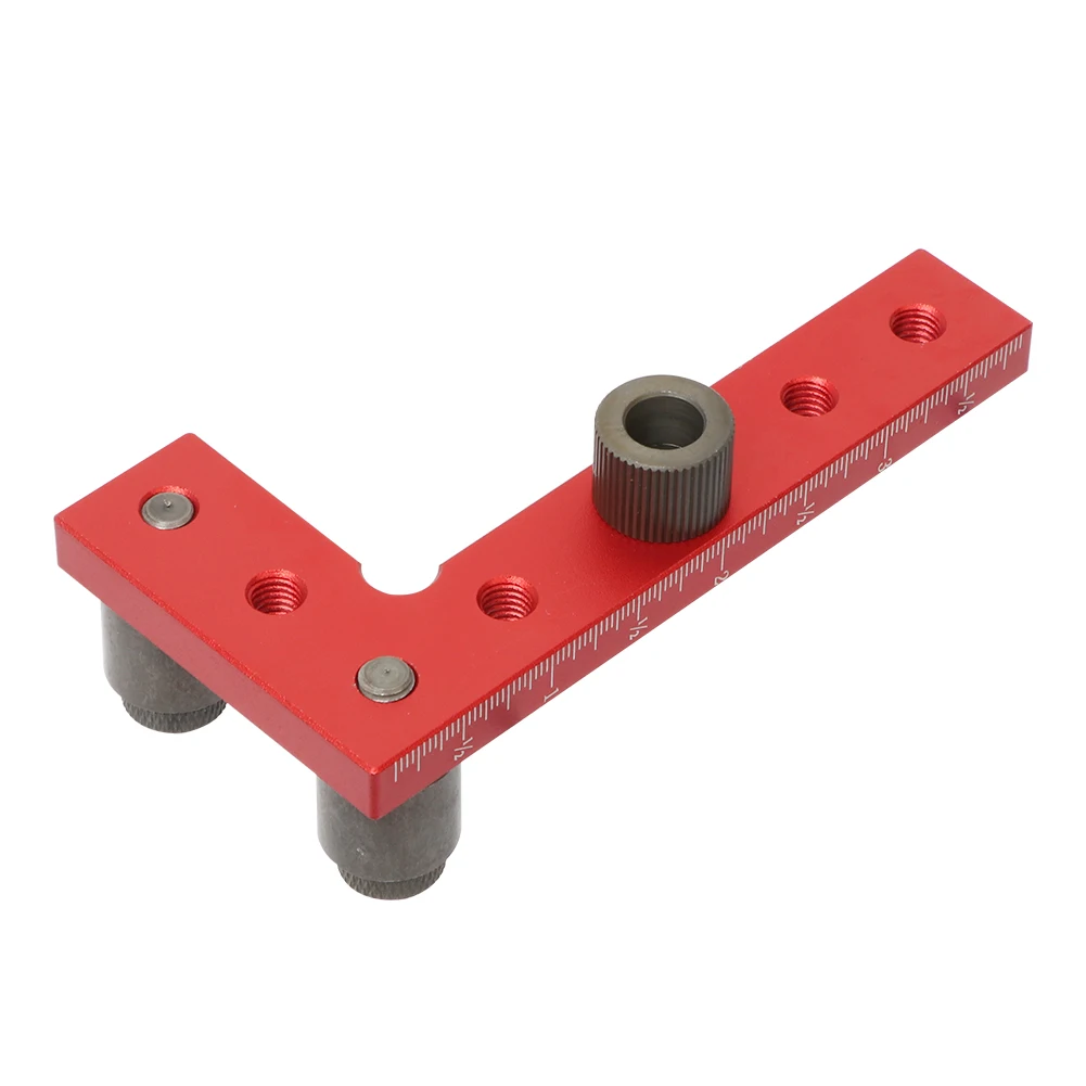 2-10mm Vertical Pocket Hole Jig Wood Dowel Jig Kit Self-Centering Drill Guide Locator Line Scriber Woodworking Square Ruler