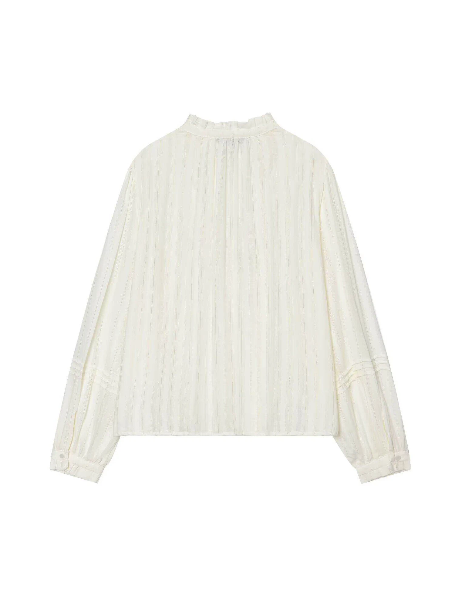 Women's White Striped Blouses and Shirts Blouse Lace-Up Long Sleeve Vintage Fashion Luxury Shirt for Women Summer Spring 2026