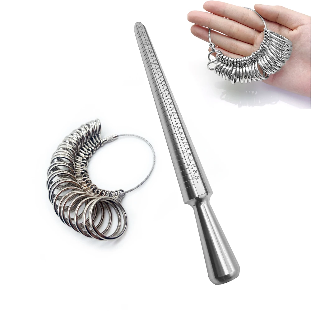 Jewellery Tools Ring Size Mandrel Stick Finger Gauge Ring Sizer Measuring Jewelry Tool Set Ring Size Fashion Jewellery Tool Sets