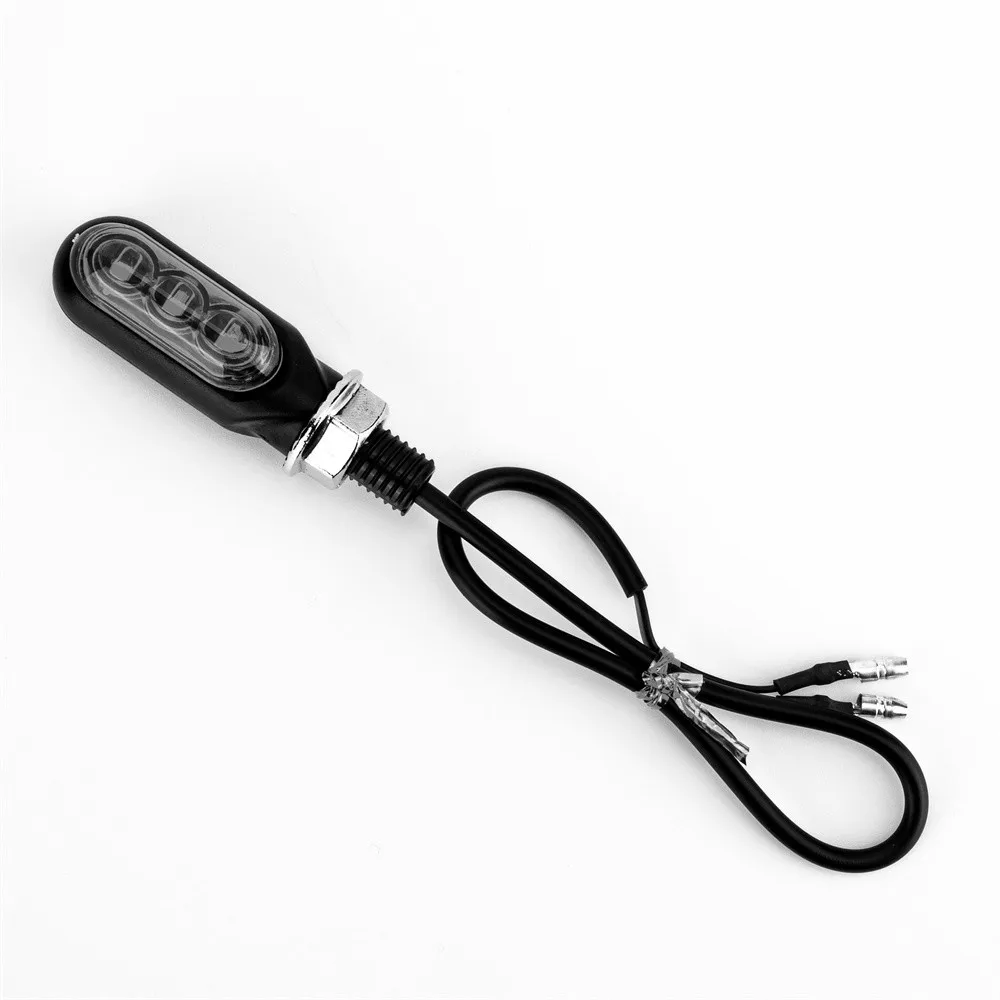 

Universal Motorcycle 3LED Flow Turn Signals Smoky Black Cover Mini LED Indicator Light 2PCS