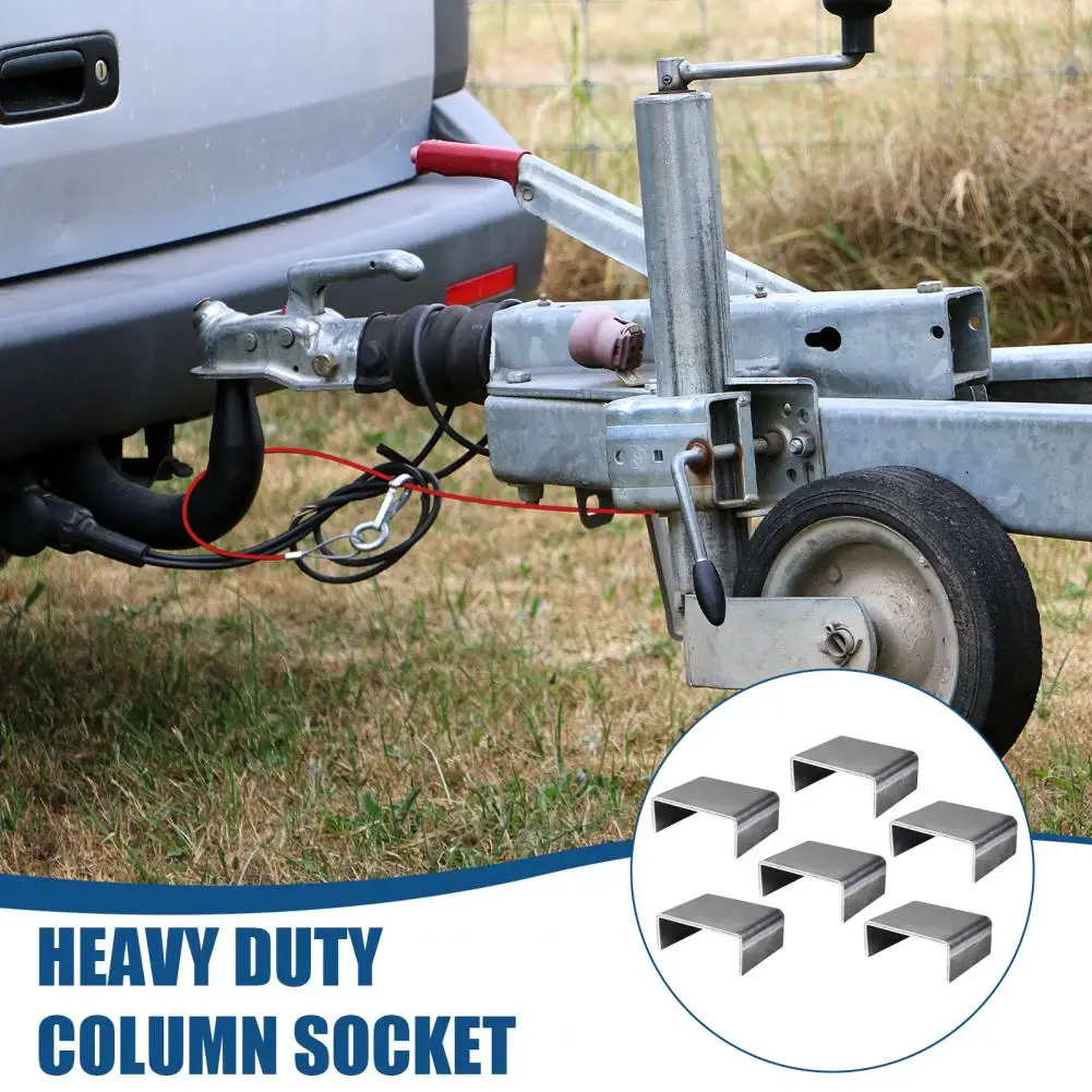 Stake Pocket for Trailer Heavy Duty Column Socket 6pcs Heavy Duty Steel Weld-on Stake Pockets Trailer Cargo Mounting for Utility