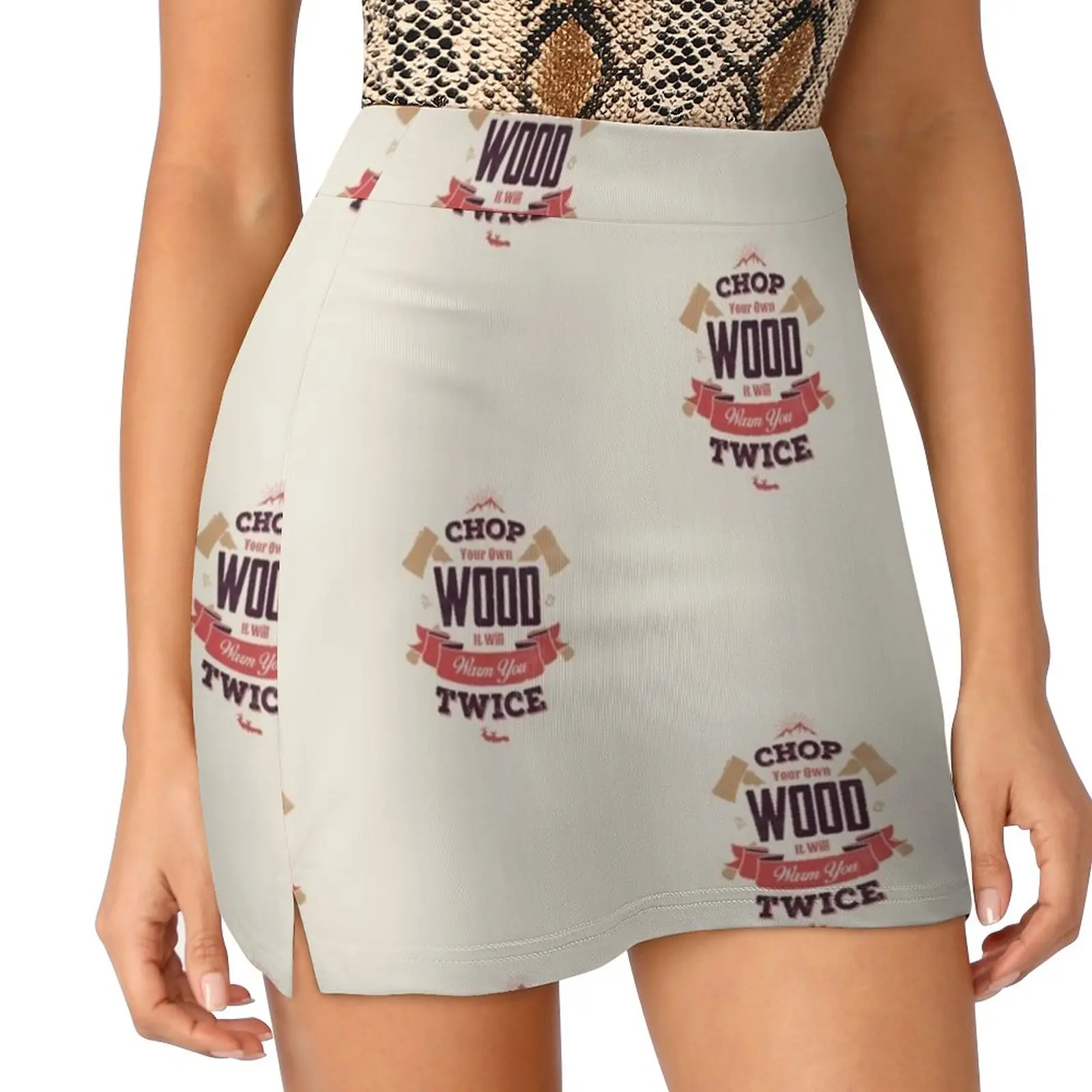 Chop Your Own Wood Women's skirt With Hide Pocket Tennis Skirt Golf Skirts Badminton Skirts Running skirts Typography Quote