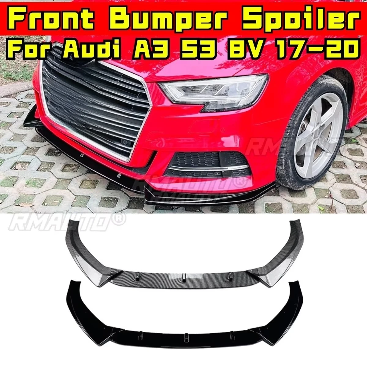 Car Front Bumper Spoiler Lip Diffuser Splitter Modification Part For Audi A3 S3 8V Late Stage Sline 2017-2020 Car Accessories