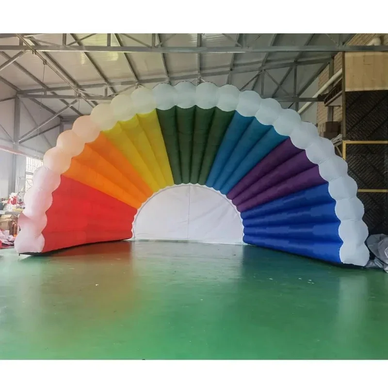 Cubierta inflable colorida de arcoíris para escenario, tienda para eventos al aire libre, dosel de cúpula, estructura de marquesina de aire a prueba de lluvia para Festival de Música