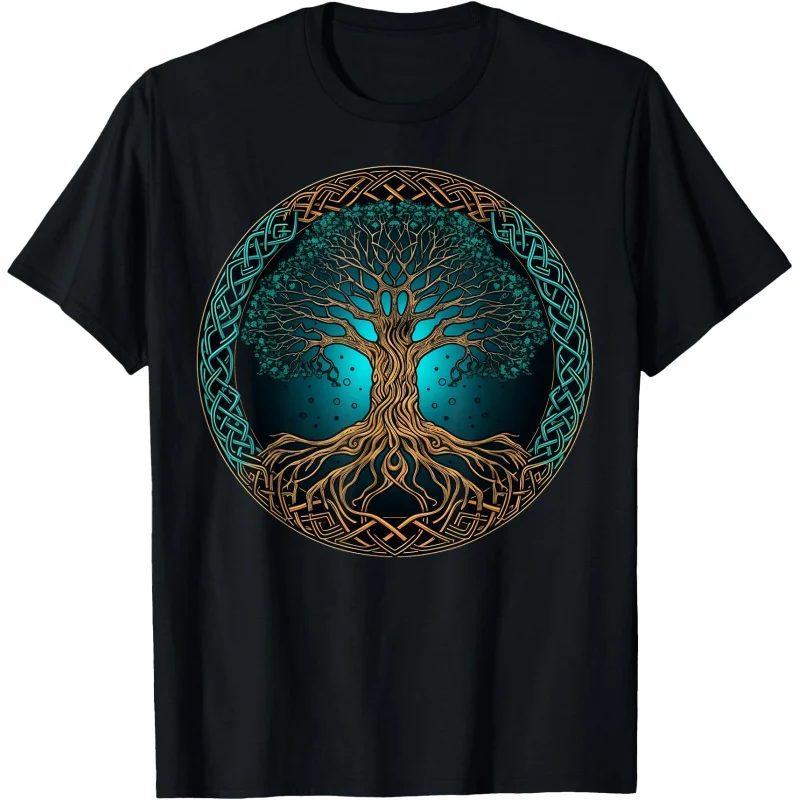 

0413 Myths Knot Yggdrasil Nordic Tree of Life Gift T-Shirt Odin Runes Viking Mythology Valhalla Graphic clothes All size tops