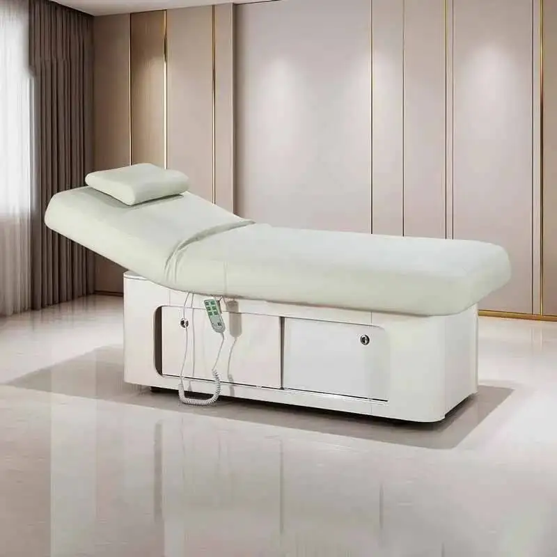 Luxury Modern Massage Table Storage Profesional Adult Multifunction Massage Bed Comfortable Adjustable Lit Esthétique Furniture