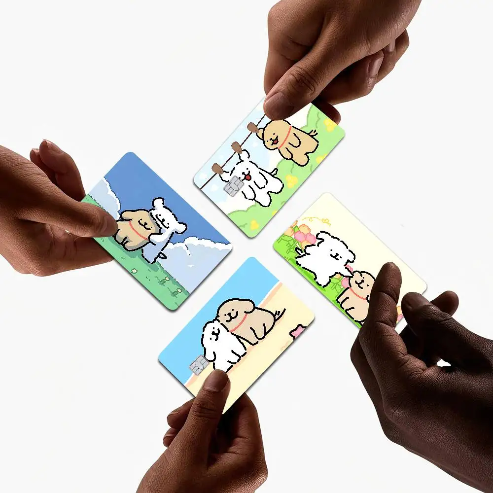 Maltese Line Dog Anime Anime Spend Or Save Funny Shell On Off Ultra Thin No Fade Sticker Skin Cover Film For Debit Credit Card