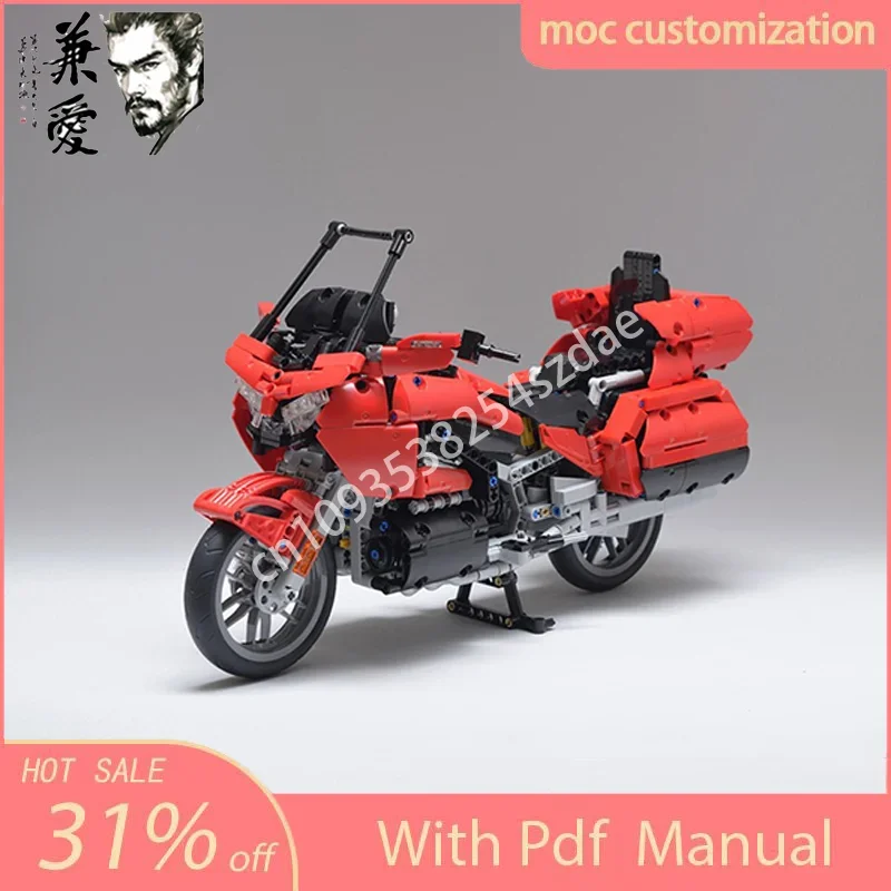 1290PCS Technical Racing 2018 Hondas Gold Wing GL1800 (1:7) RedSupercar Moc Model Building Blocks Bricks Toys Kids Adult Gifts