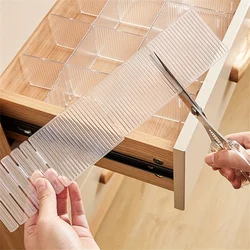 4pcs Plastic Transparent Drawer Divider, Cuttable & Freely Combination Partition Board, Underwear Socks Storage & Organization