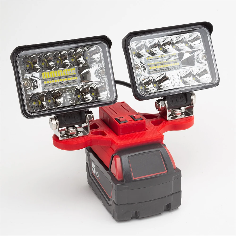 LED Work Light For DeWalt/Milwaukee/ Ridgid /AEG 18V Lithium Battery w/ USB Fast Charging Light Travel and Fishing Lamp
