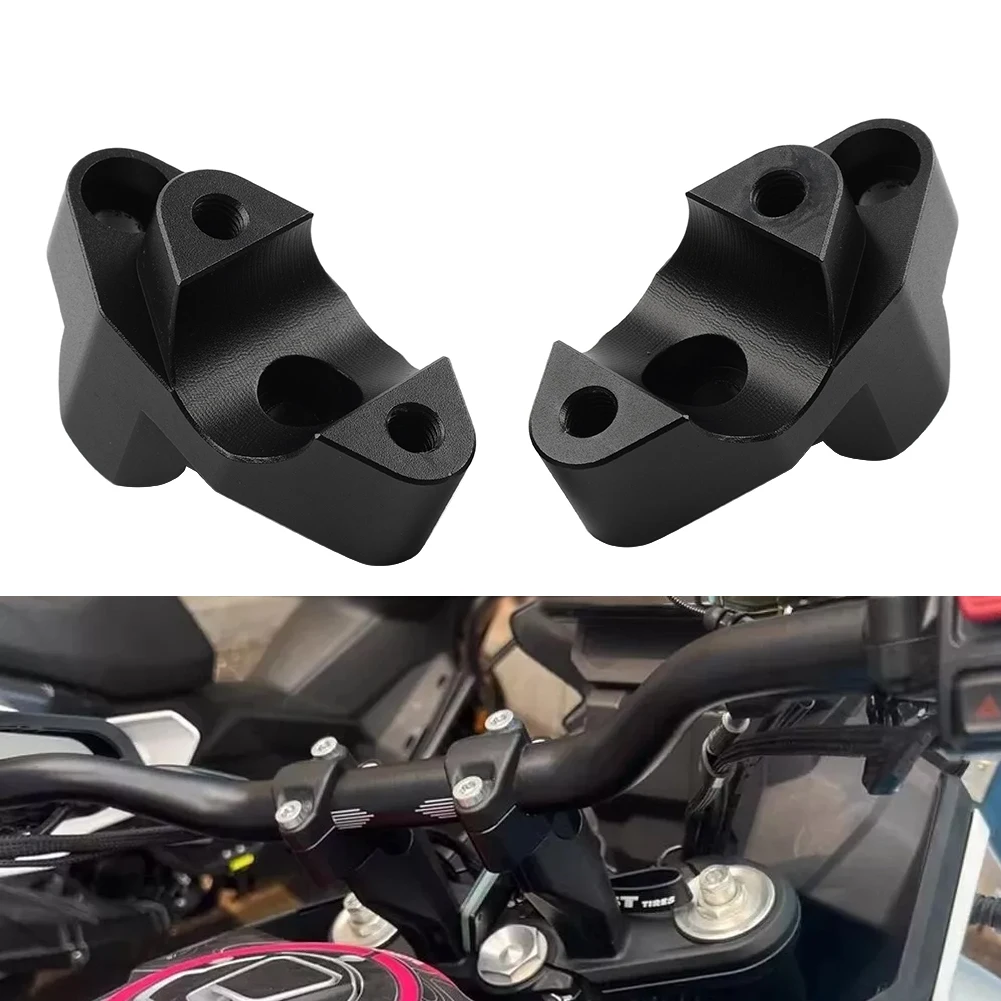 1 Set Motorcycle CNC Handlebar Risers Bar Clamp Cover Black For CFMOTO 450MT 2024