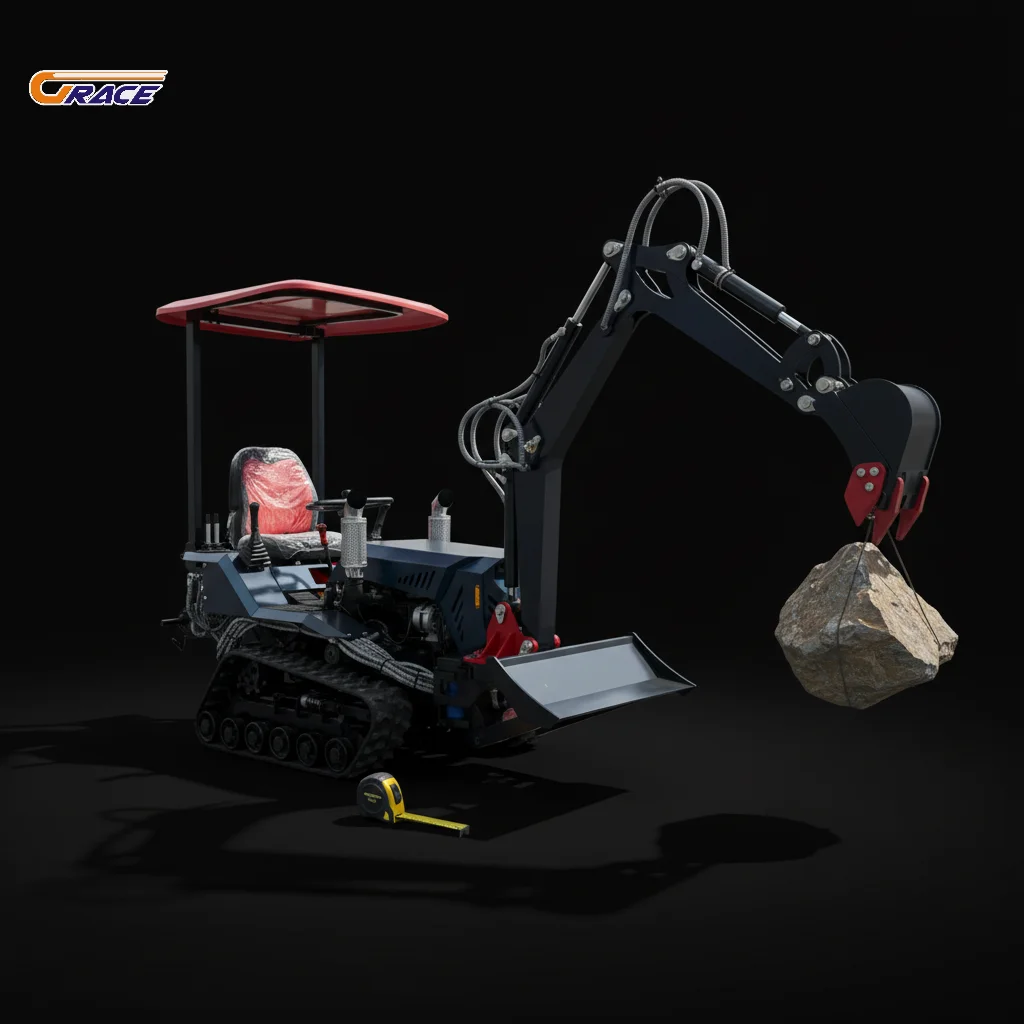 Customize Small farm garden tractor with ditching rotary tiller digging shovel and bulldozer blade