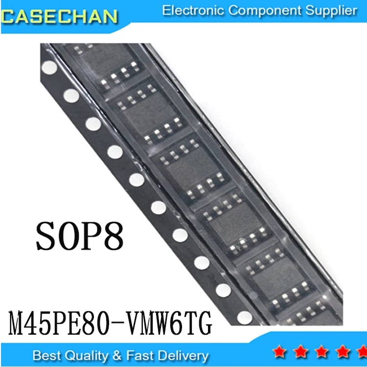 Pces novo e original 45pe80vg 8mbits sop8 1m flash M45PE80-VMW6TG