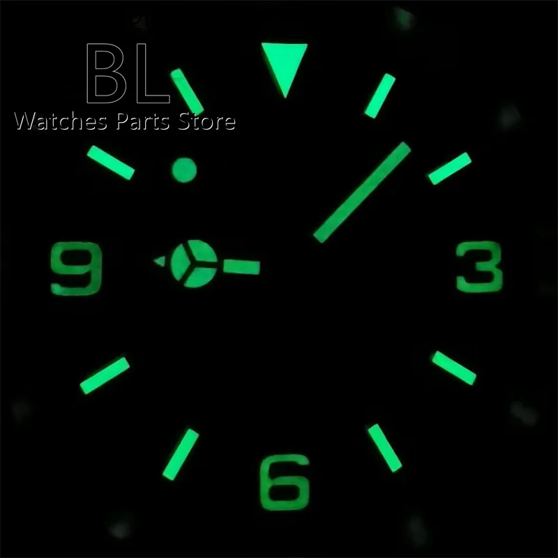 BLIGER 40mm NH35 Automatic Mechanical Wristwatch Men Watch 2813 8215 PT Movement Flat Sapphire Glass Green Second Hand Luminous