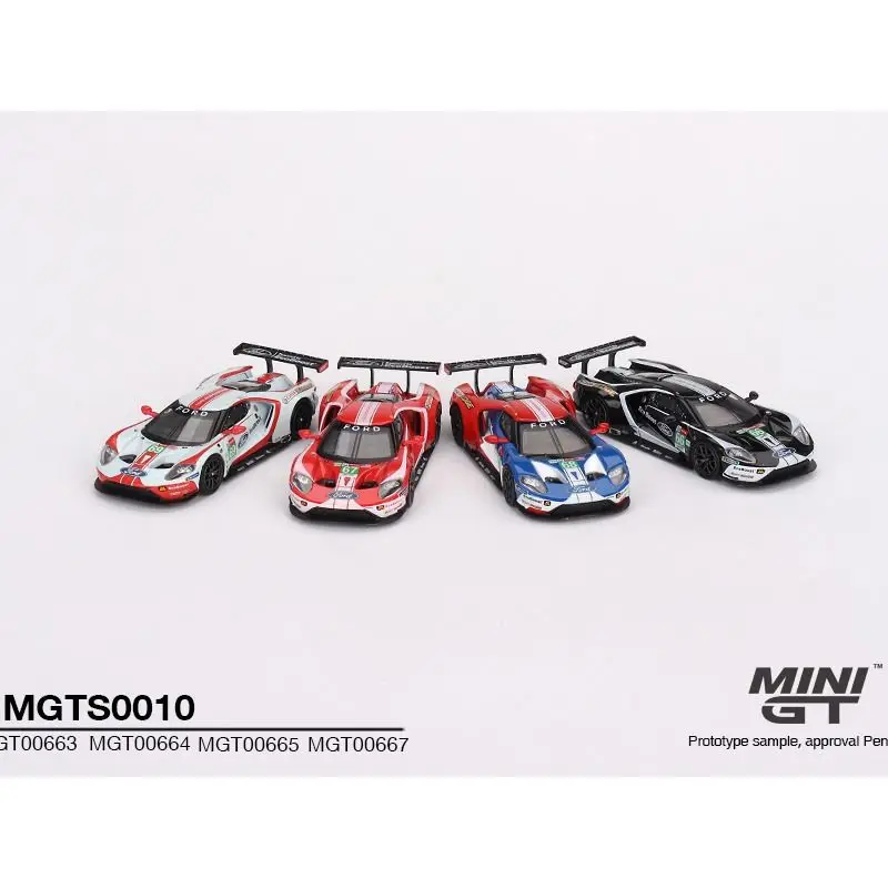 

MINIGT 1:64 Ford Mustang MGTS0010 2019 Le Mans Four Car Set 2016 Alloy Die Cast Car Model Christmas Collectible Gift Toy