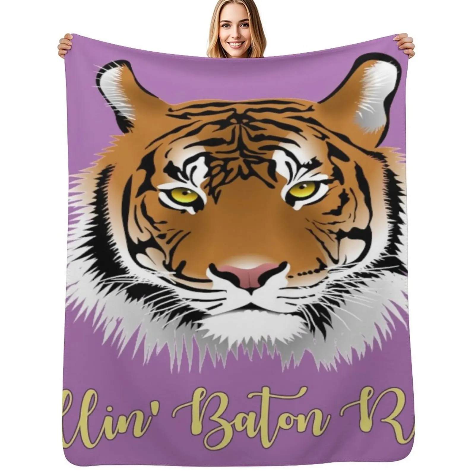 

Callin' Baton Rouge Tiger Throw Blanket Flannels Summer Beddings Thermals For Travel Luxury Throw Blankets
