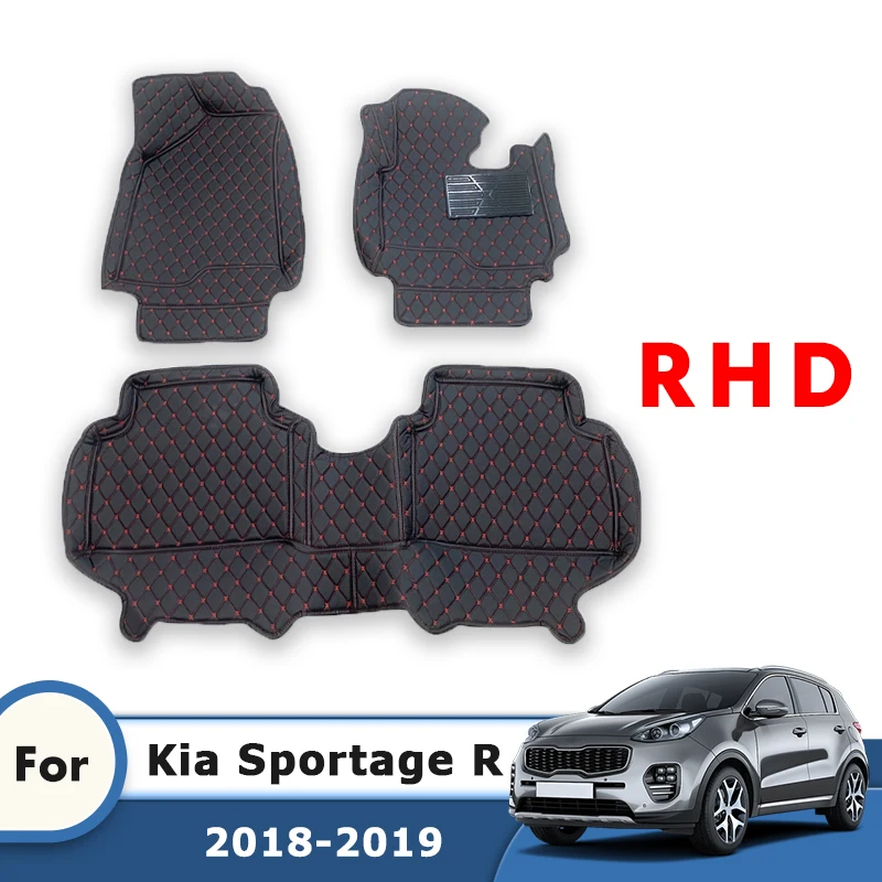 

RHD Car Floor Mats For Kia Sportage R 2019 2018 Waterproof Carpets Custom Auto Styling Foot Pads Car Accessories Interior Covers