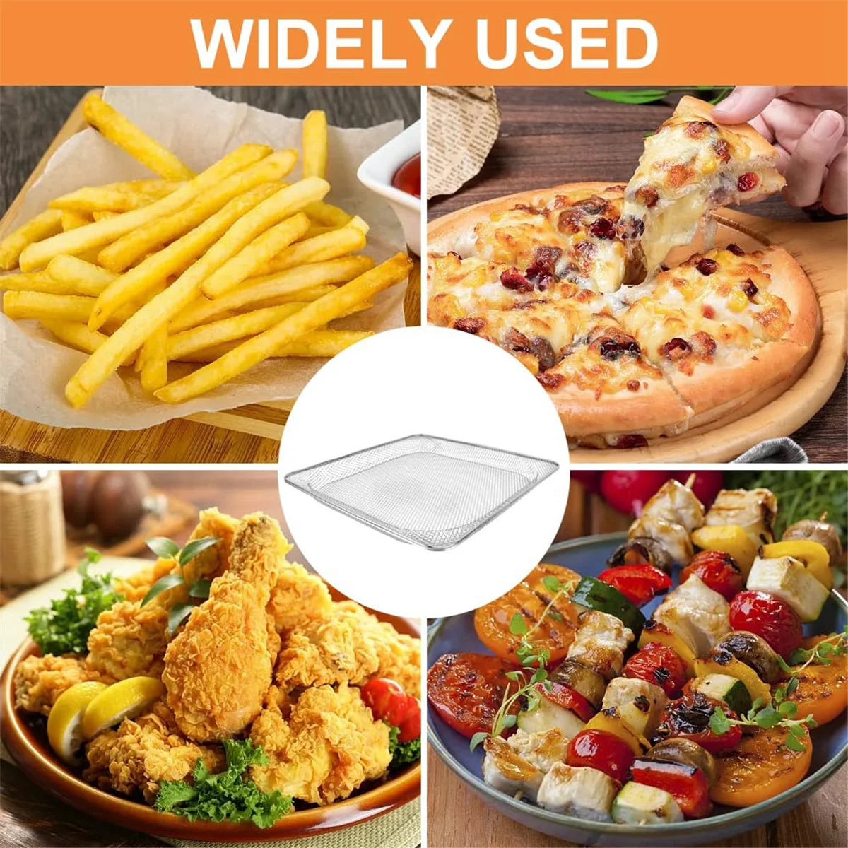 取り外し可能なエアフライヤーバスケットラック,洗える脱水機,忍者メッシュ,foodi sp100