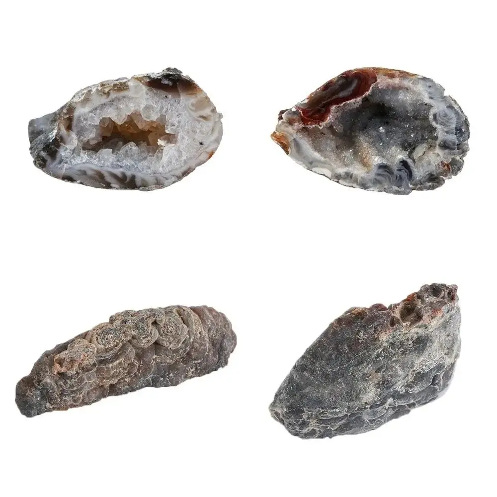 Fashion Stone Crafts Natural Agate Geodes DIY Carved Mini Cornucopia Mineral Ore Natural Rough Raw Stone Ornaments Home Decor