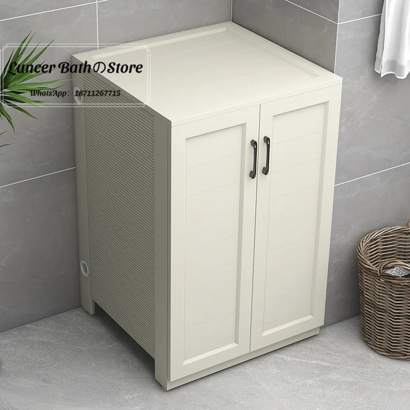 Space aluminum hinge washing machine rainproof cabinet, umbrella cover balcony sunshade cabinet, open storage cabinet