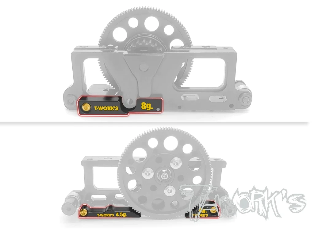 Original T works TE-X4-J Brass Motor Mount Weights Set 4 + 4.5 + 8g ( For Xray X4/X4'23 ) Professional Rc part