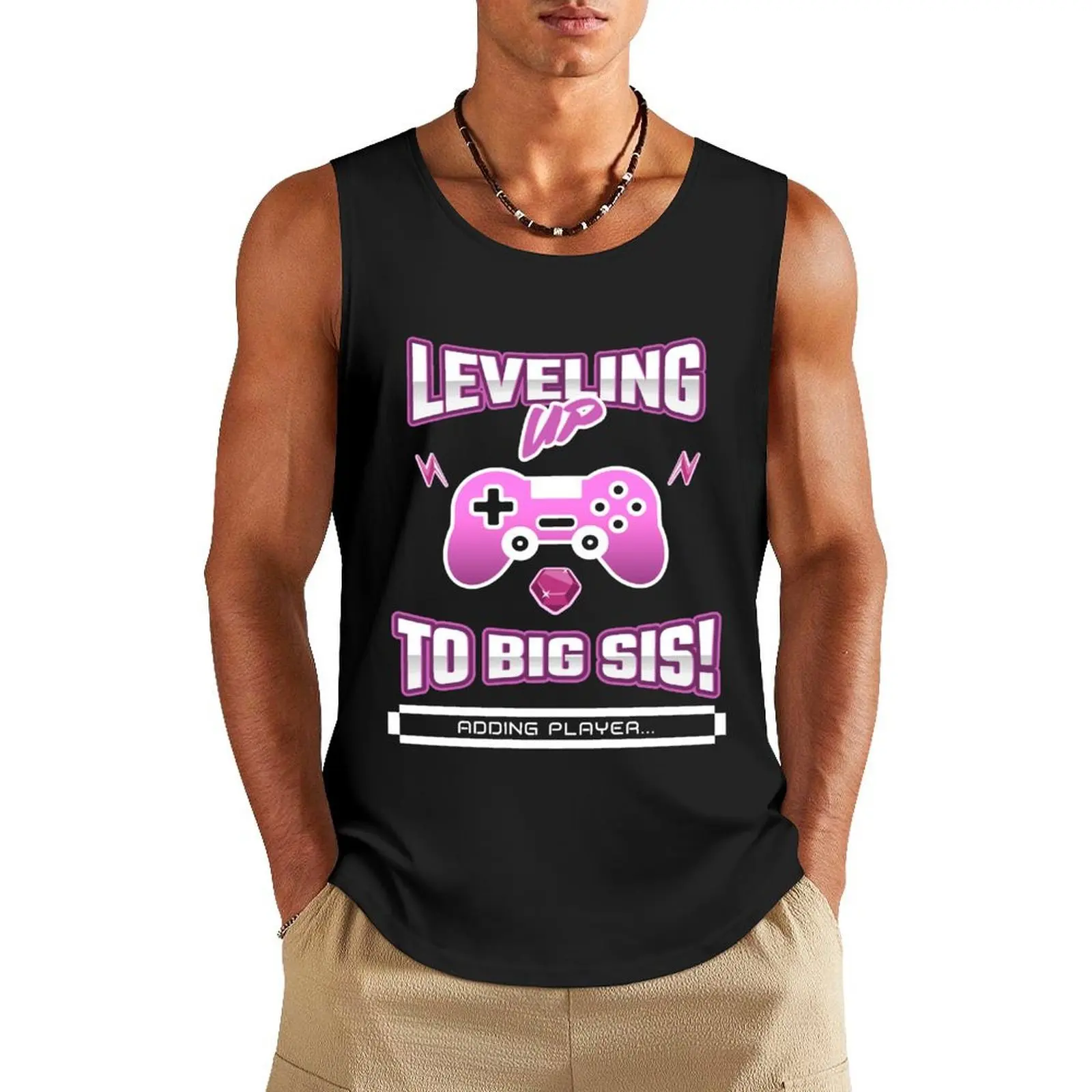 

Leveling up to big sis gift pregnancy announcement Tank Top muscle t-shirt anime clothes sleeveless vest men
