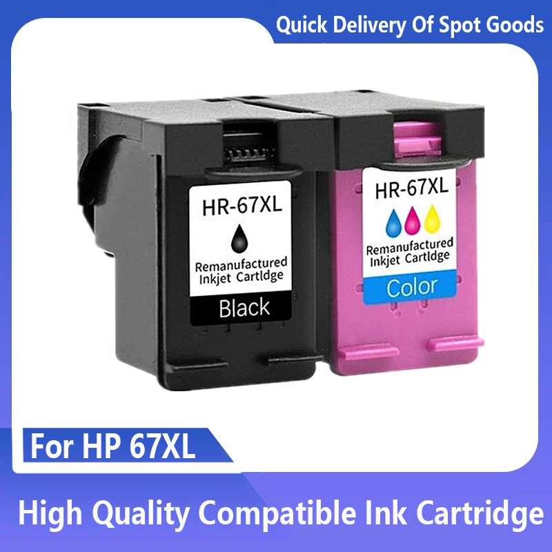 

67XL Ink Cartridge Comaptible For HP67 For HP 67 XL Deskjet 2723 2752 1225 ENVY 6020 6052 6055 6420 6452 4152 4140 4155 Printer