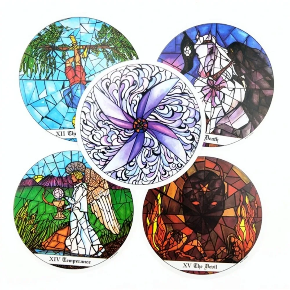 78Pcs Classic Round Monastery Cloister Tarot Cards Deck 8*8cm