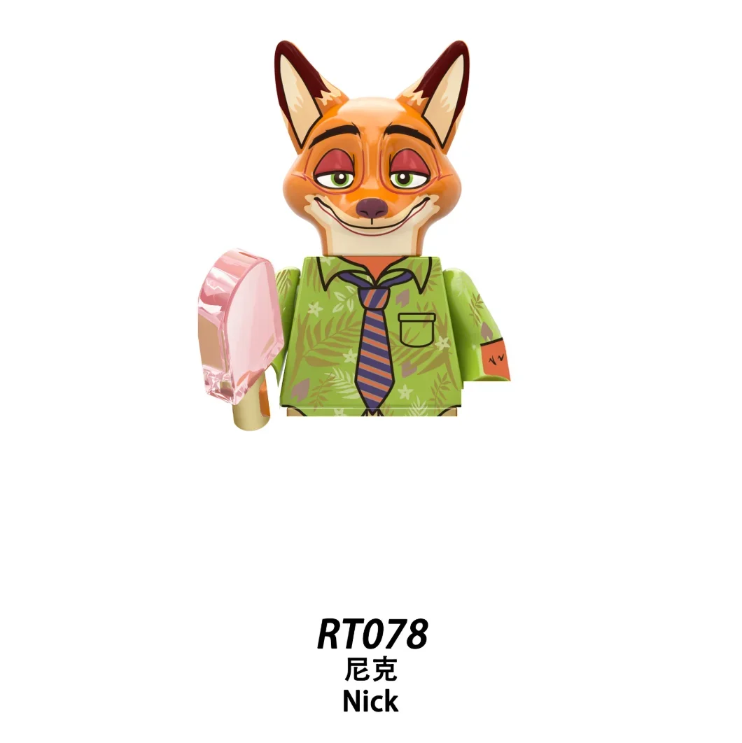 Zootopia Building Block Figures RT8012,Nick, Judy, Dawn Bellwether, Leodore Lionheart,Flash, Chief Bogo, Cartoon Collectible Gif