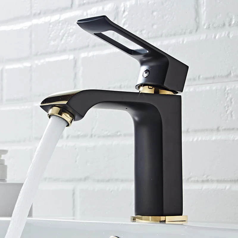 Becola Wastafelkranen Zwart/Wit/Chroom Waterval Mengkranen Badkamer Kraan Badrandcombinaties Messing Wastafel Mengkraan Hoog Kort